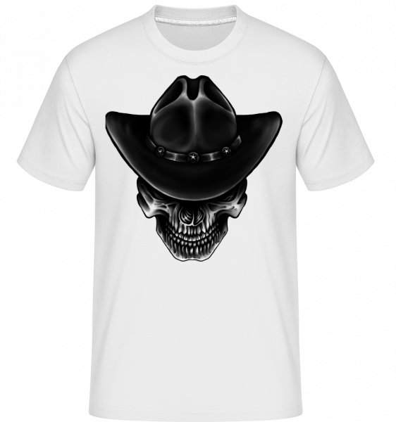 Cowboy Skull -  T-Shirt Shirtinator homme - Blanc - Devant
