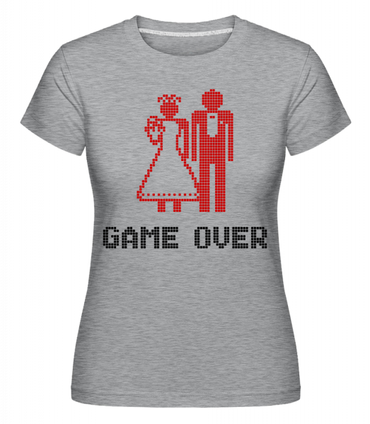 Game Over Sign Red -  T-shirt Shirtinator femme - Gris bruyère - Devant