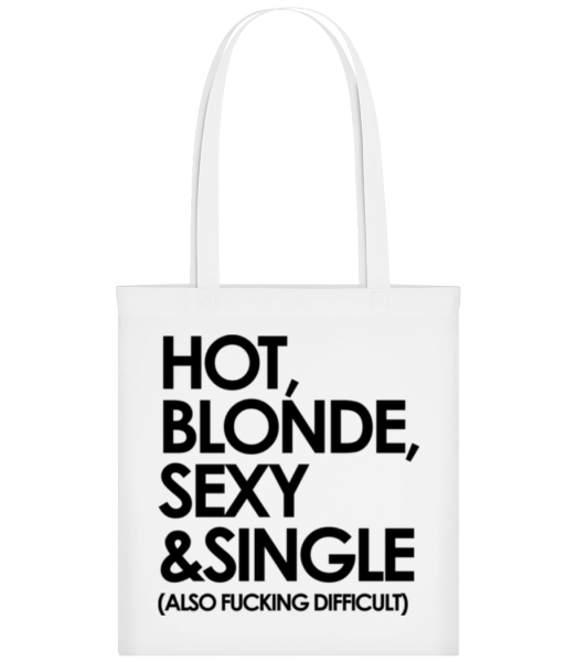 Hot, Blonde, Sexy & Single - Stofftasche - Weiß - Vorne
