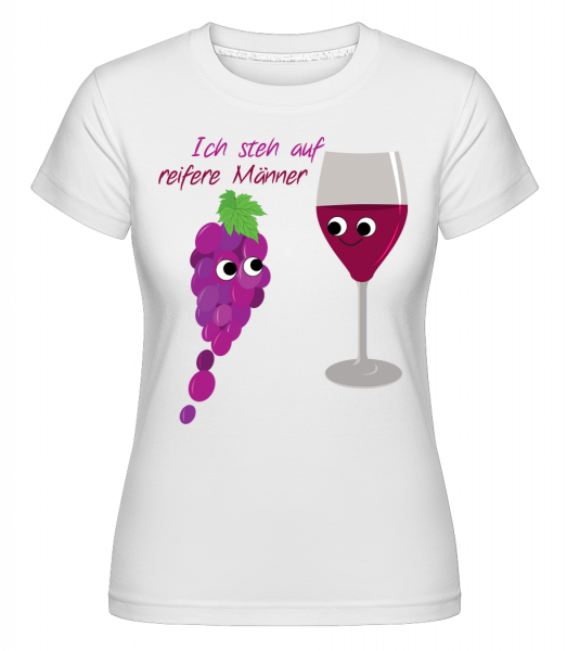 Wein Liebe Reifere Männer - Shirtinator Frauen T-Shirt - Weiß - Vorn