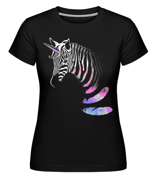 Einhorn Zebra - Shirtinator Frauen T-Shirt - Schwarz - Vorn
