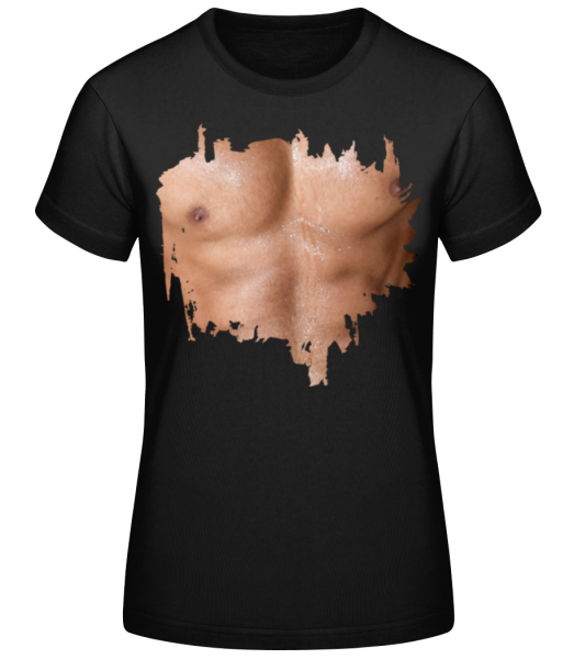 Muskulöser Oberkörper Mann - Frauen Basic T-Shirt - Schwarz - Vorne