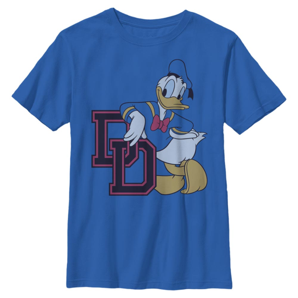 Disney - Mickey Mouse - Donald Duck College DD - Enfant T-shirt - Bleu royal - Devant