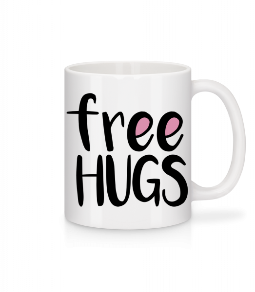 Free Hugs - Mug en céramique blanc - Blanc - Devant