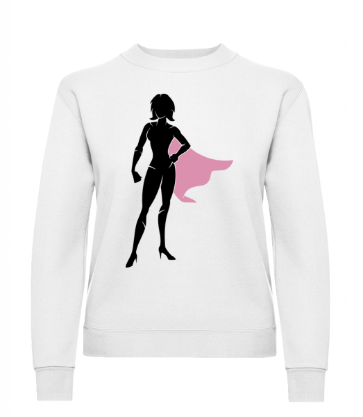 Superwoman Silhouette - Frauen Pullover - Weiß - Vorn