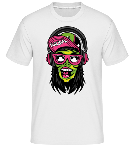 Zombie Headphone -  T-Shirt Shirtinator homme - Blanc - Devant
