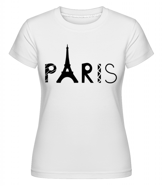 Paris France -  T-shirt Shirtinator femme - Blanc - Devant