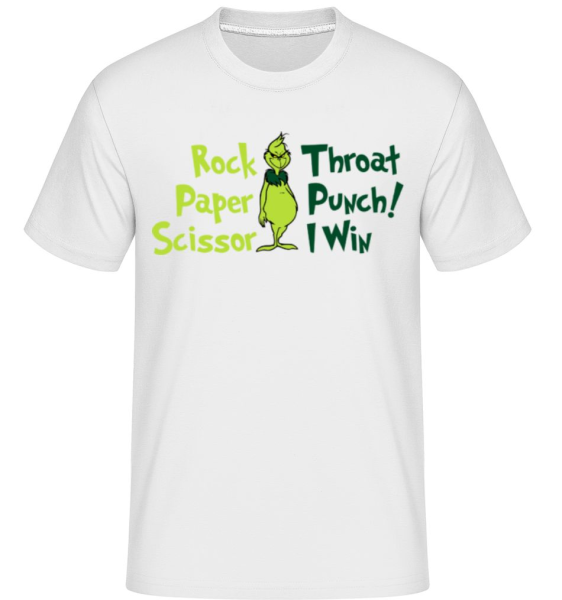 Rock, Paper, Scissor, Throat Punch! - Shirtinator Männer T-Shirt - Weiß - Vorne