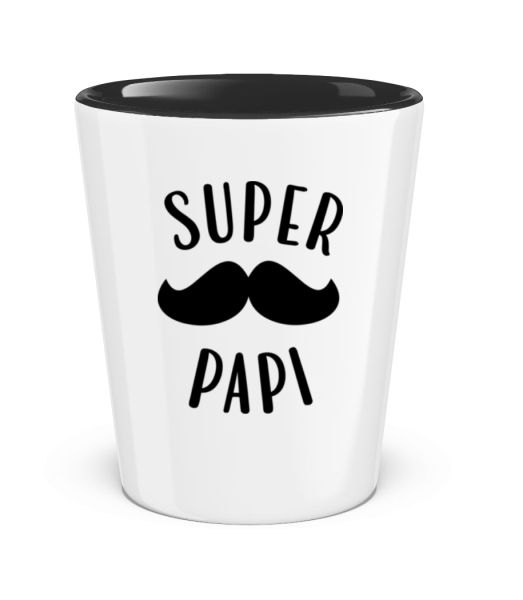 Super Papi - Schnapsglas zweifarbig - Weiß / Schwarz - Vorne