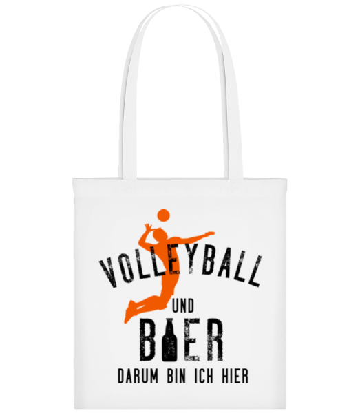 Volleyball Und Bier - Stofftasche - Weiß - Vorne