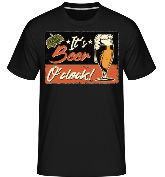 Its Beer O´Clock - Shirtinator Männer T-Shirt - Schwarz - Vorne