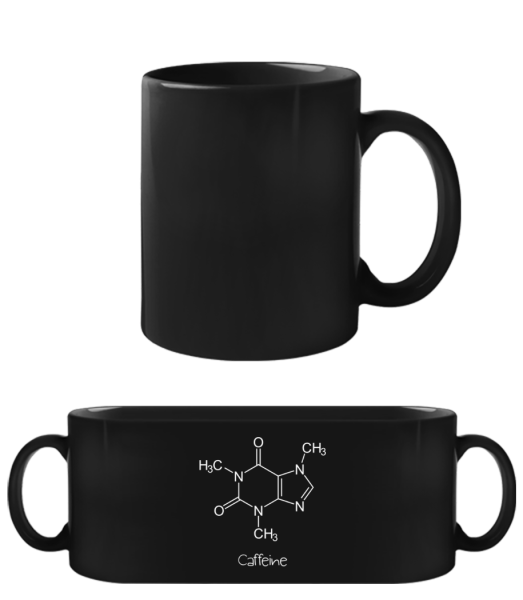 Caffeein Chemische Formel - Schwarze Tasse - Schwarz - Vorne