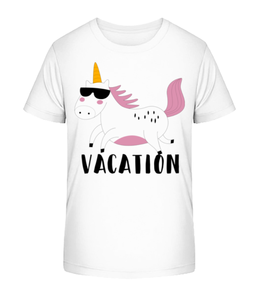 Vacation Unicorn - Kinder Bio T-Shirt Stanley Stella - Weiß - Vorne