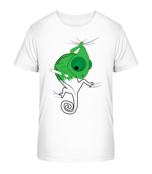 Chameleon Kids Comic - Kinder Bio T-Shirt Stanley Stella - Weiß - Vorne