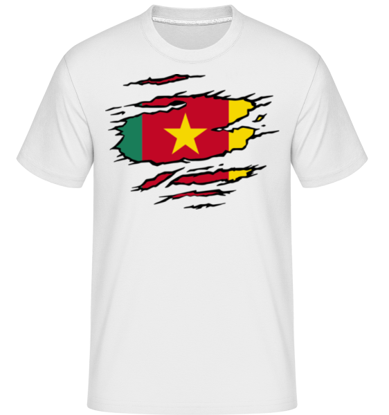 Drapeau mûré Cameroun -  T-Shirt Shirtinator homme - Blanc - Devant