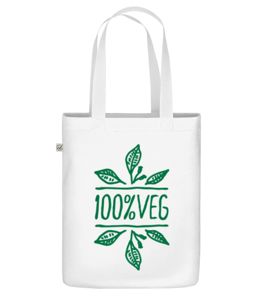 100% Veg - Bio Tasche - Weiß - Vorne
