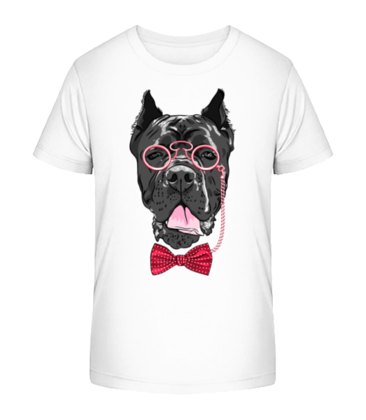 Hund Mit Brille - Kinder Bio T-Shirt Stanley Stella - Weiß - Vorne