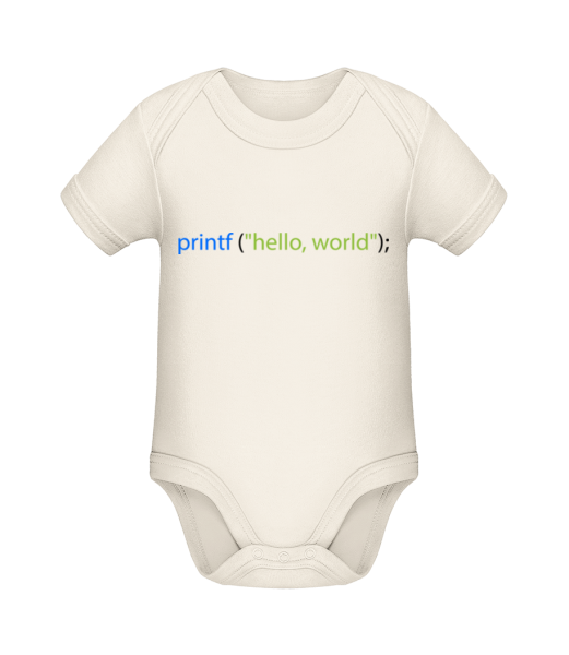 Printf Hello Word - Body manches courtes bio - Crème - Devant