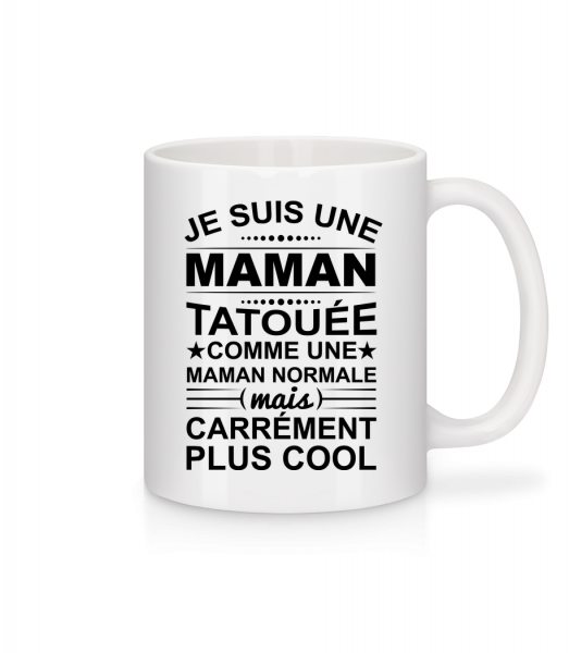 Je Suis Une Maman Tatouée - Mug en céramique blanc - Blanc - Devant