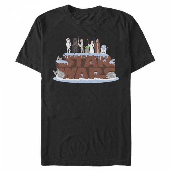 Star Wars - Skupina Birthday Cake - Geburtstag - Männer T-Shirt - Schwarz - Vorne