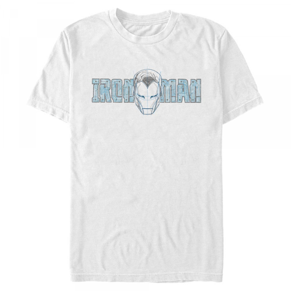 Marvel - Iron Man Ironman Face - Männer T-Shirt - Weiß - Vorne