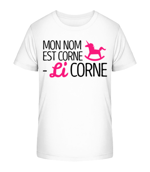 Mon Nom Est Corne, Li Corne - T-shirt bio Enfant Stanley Stella - Blanc - Devant