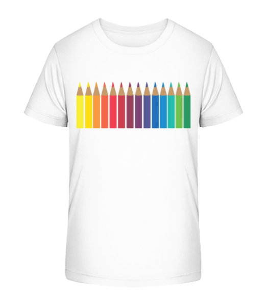 Buntstifte - Kinder Bio T-Shirt Stanley Stella - Weiß - Vorne