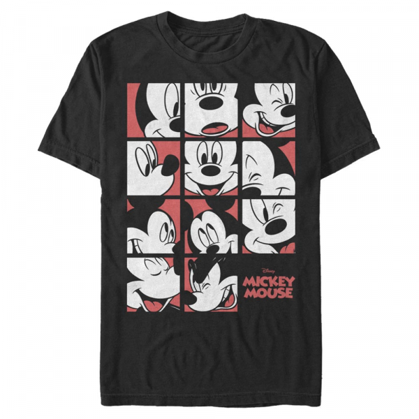 Disney Classics - Mickey Mouse - Mickey Mouse Expression Grid - Homme T-shirt - Noir - Devant