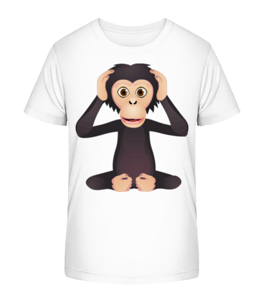 Tauber Affe - Kinder Bio T-Shirt Stanley Stella - Weiß - Vorne