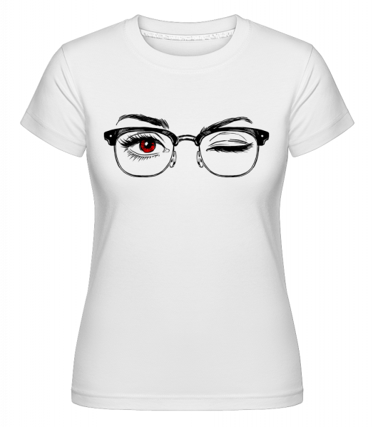 Hipster Yeux Rouge -  T-shirt Shirtinator femme - Blanc - Devant