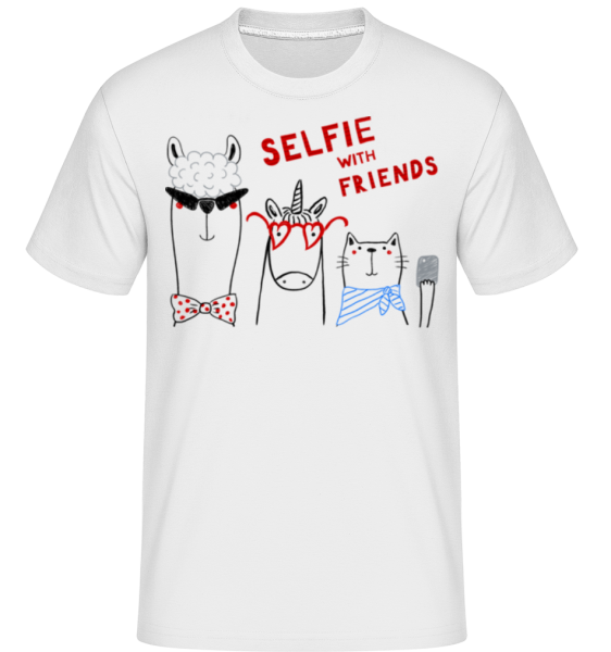 Selfie With Friends - Shirtinator Männer T-Shirt - Weiß - Vorne