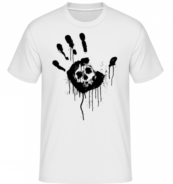 Skull Black Hand -  T-Shirt Shirtinator homme - Blanc - Devant