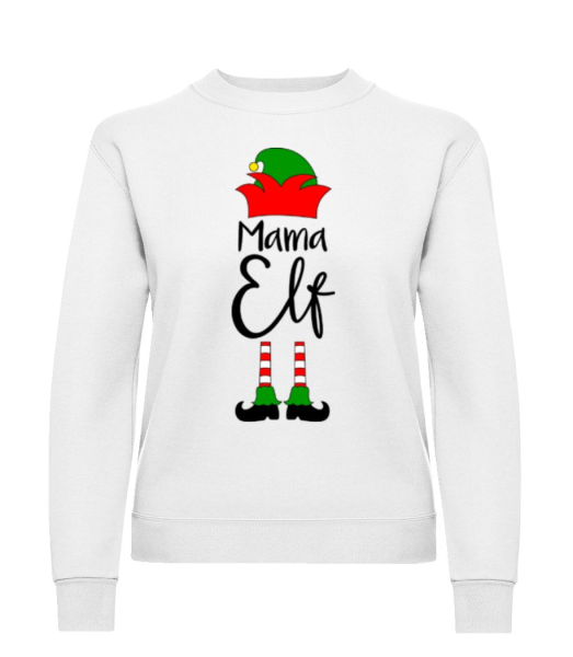 Mama Elf - Sweatshirt Femme - Blanc - Devant