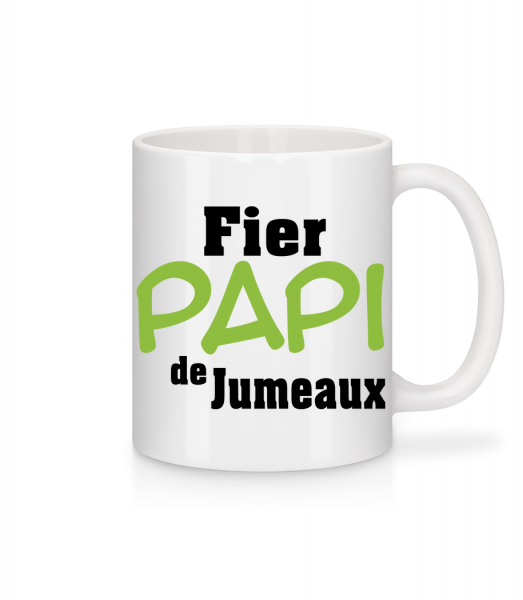 Fier Papi De Jumeaux - Mug en céramique blanc - Blanc - Devant