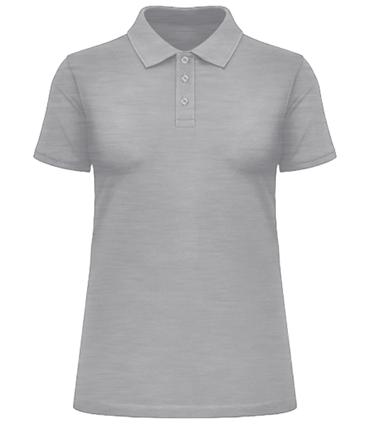 Frauen Poloshirt Slim Fit - Grau meliert - Vorne