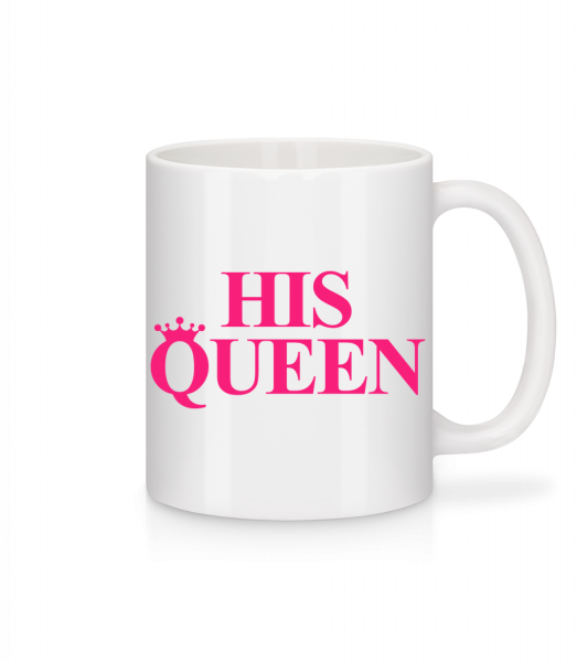 His Queen Pink - Mug en céramique blanc - Blanc - Devant