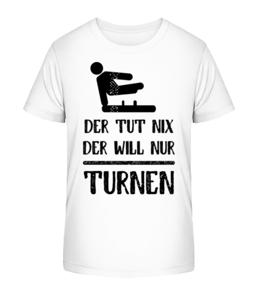 Der Tut Nix Nur Turnen - Kinder Bio T-Shirt Stanley Stella - Weiß - Vorne