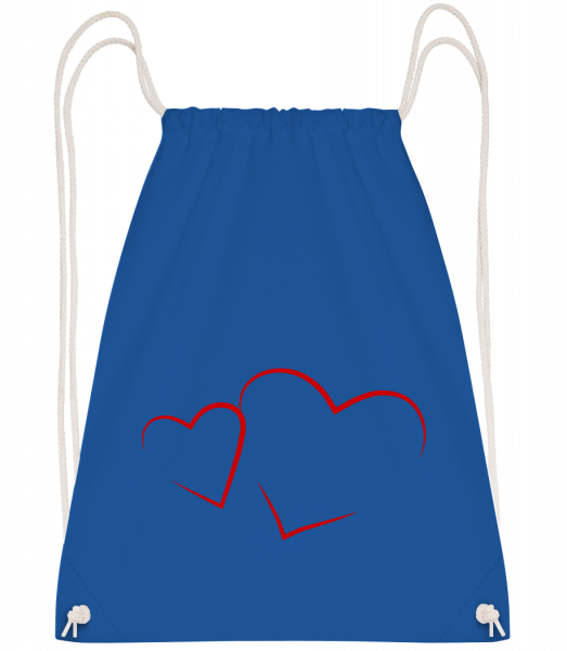 Cœurs - Sac à dos Drawstring - Bleu royal - Devant
