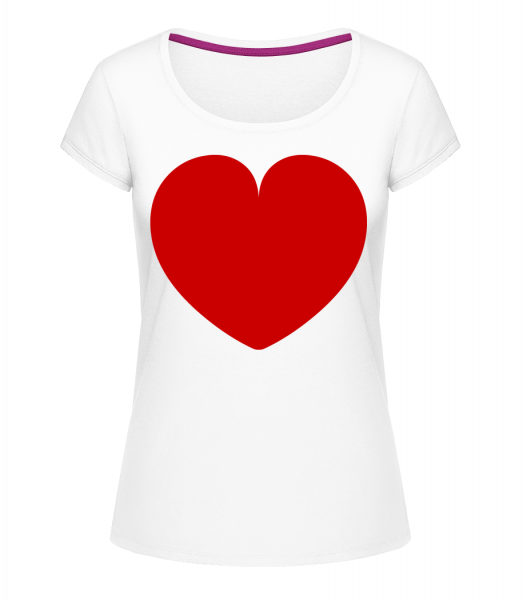 Herz - Frauen T-Shirt U-Ausschnitt - Weiß - Vorn