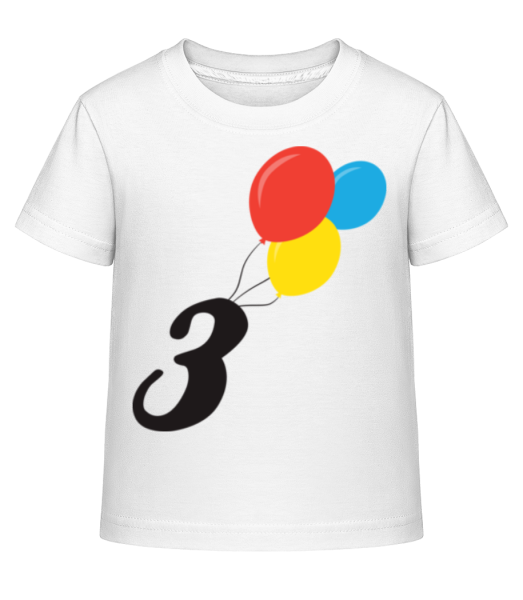 Geburtstag 3 Luftballons - Kinder Shirtinator T-Shirt - Weiß - Vorne