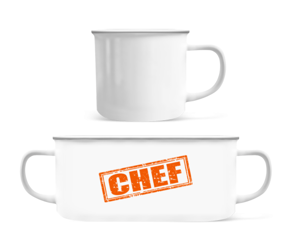 Chef Sign - Tasse Émaillée - Blanc - Devant