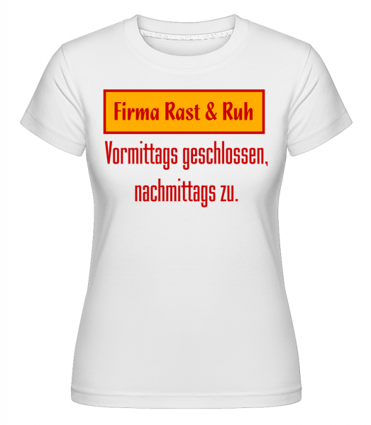 Firma Rast & Ruh - Shirtinator Frauen T-Shirt - Weiß - Vorn