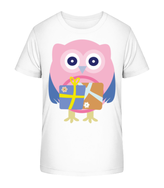 Hibou Avec Cadeaux - T-shirt bio Enfant Stanley Stella - Blanc - Devant