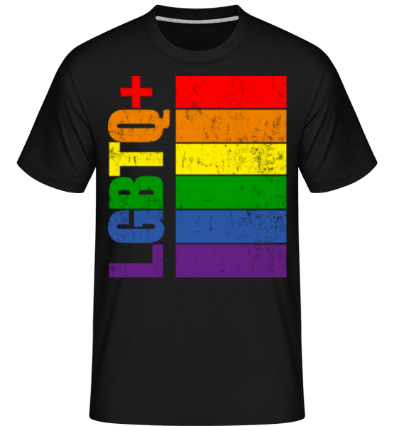 Drapeau LGBTQ + -  T-Shirt Shirtinator homme - Noir - Devant