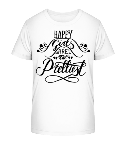 Happy Girls Are The Prettiest - Kinder Bio T-Shirt Stanley Stella - Weiß - Vorne
