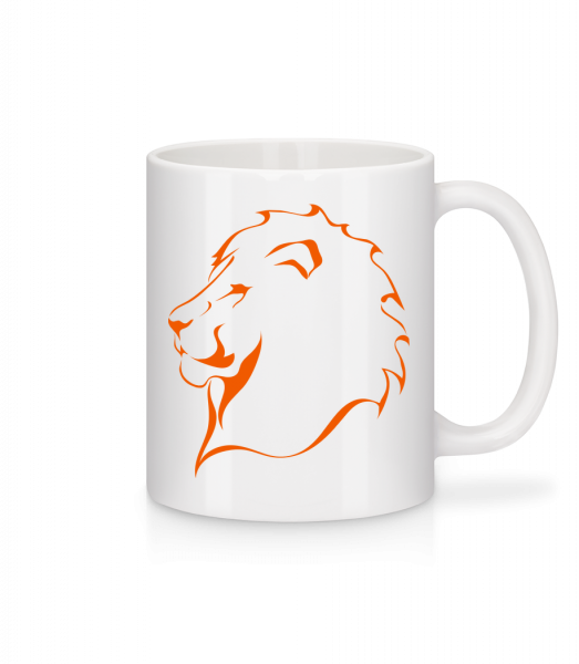 Lion - Mug en céramique blanc - Blanc - Devant