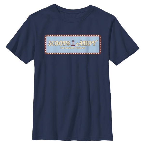 Netflix - Stranger Things - Logo Scoops Ahoy Panel - Kinder T-Shirt - Marine - Vorne