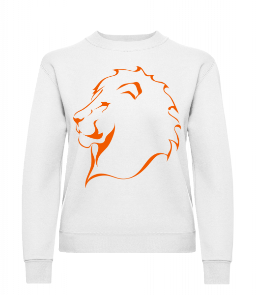 Löwe - Frauen Pullover - Weiß - Vorn