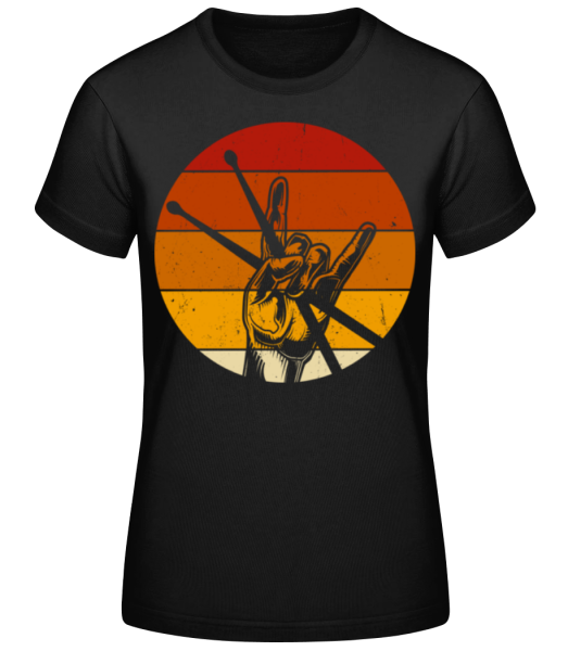 Batteur Rétro - T-shirt standard Femme - Noir - Devant