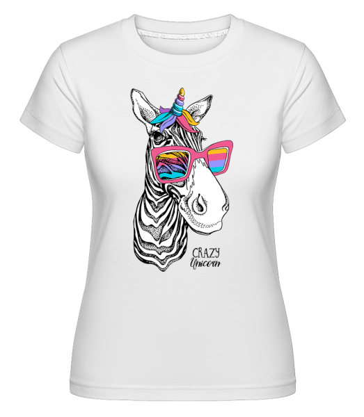 Crazy Unicorn -  T-shirt Shirtinator femme - Blanc - Devant